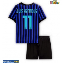 Inter Milan Luis Henrique #11 Heimtrikotsatz Kinder 2025-26 Kurzarm (+ Kurze Hosen)